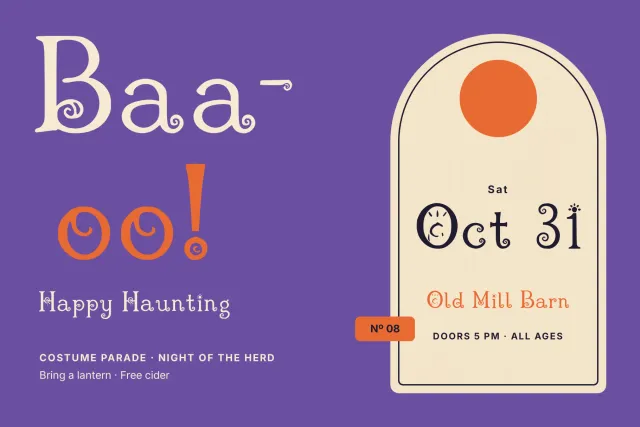 Crook Herd used as headline lettering on an event poster