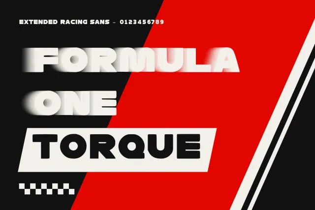 FORMULA ONE TORQUE cover with wide white letters in motion blur over black and red racing stripes and checkers