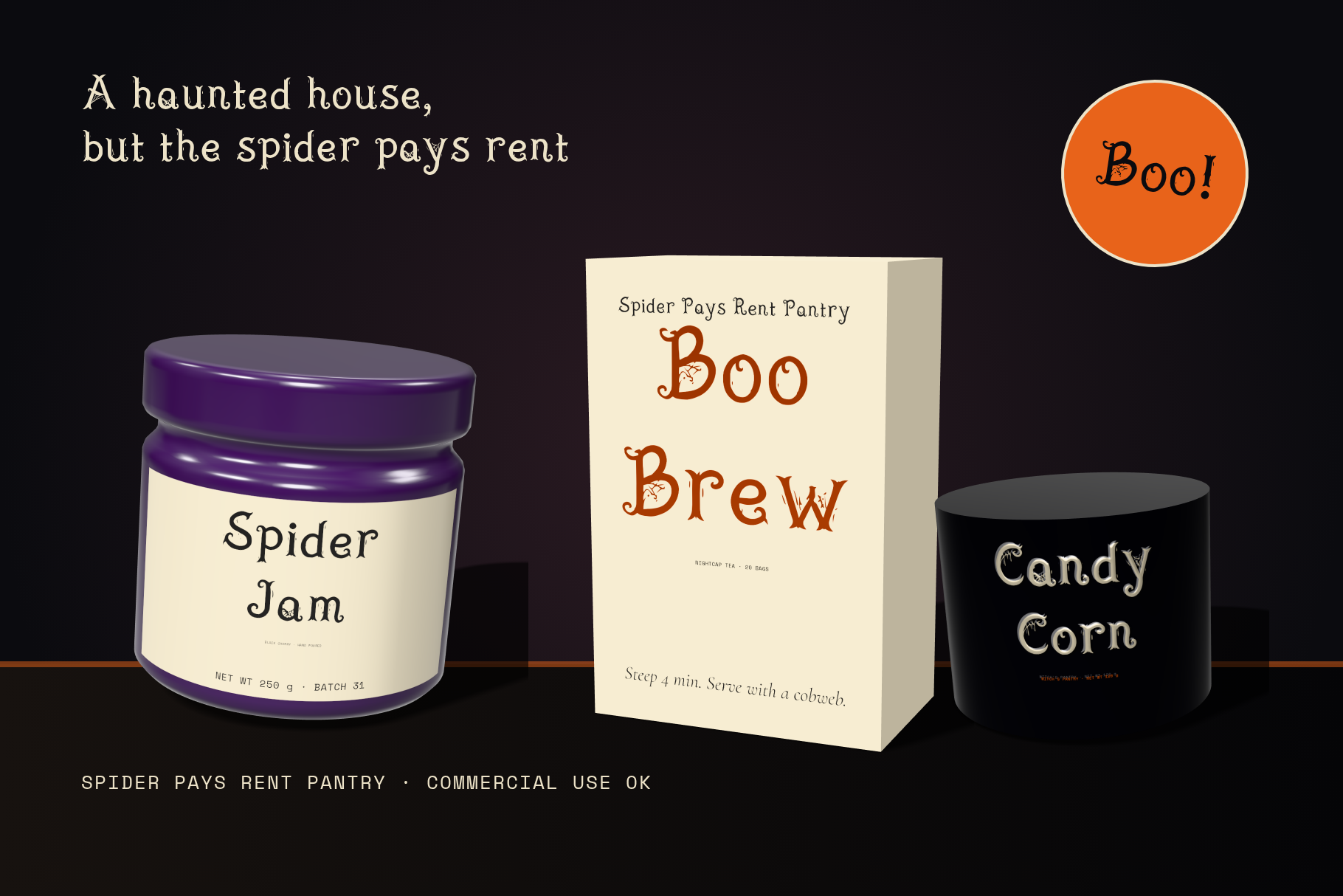 Packaging mockup with Vellum Spine lettering