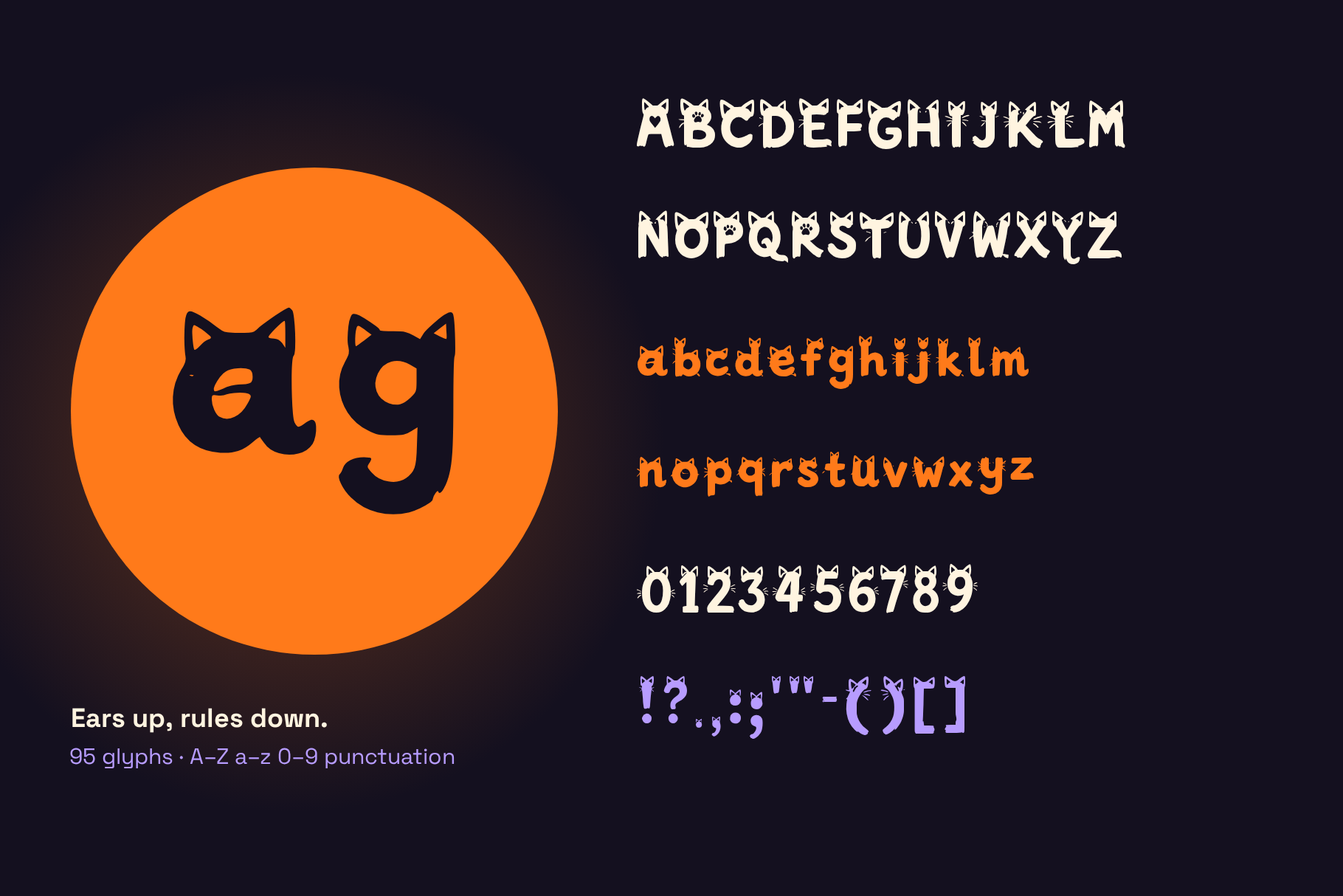 Loopcar character set showing all uppercase, lowercase letters and punctuation