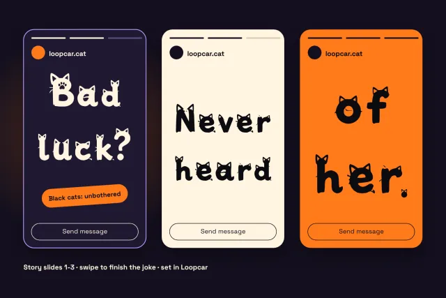 Loopcar used in a set of social media post designs