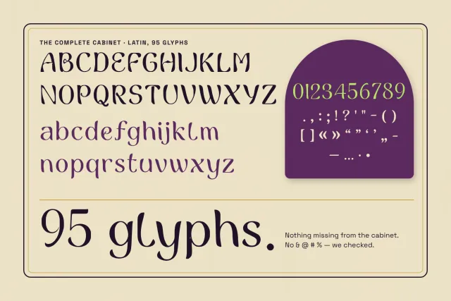 Probe Drill character set: uppercase, lowercase, figures and punctuation