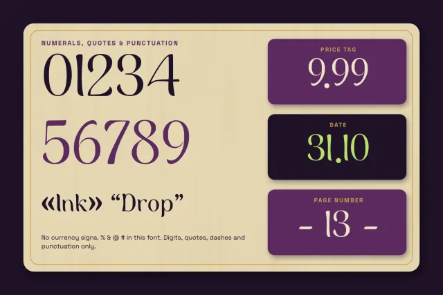 Probe Drill figures and punctuation marks set large