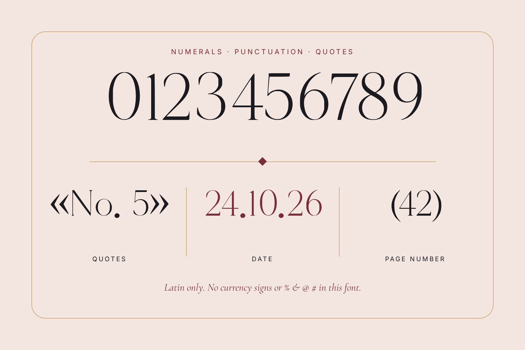 BridleRune figures 0 to 9 with guillemets around No. 5, a date and a page number in brackets