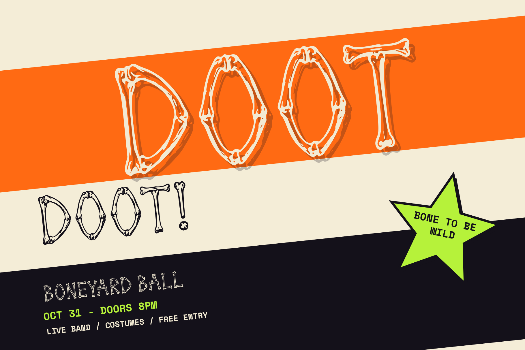 Wing Call font on a poster with large headline and birdsong theme