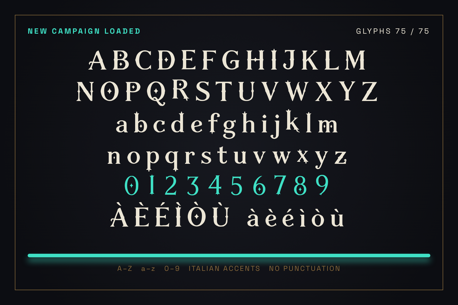 Stall Rune character set showing all letters of the alphabet in rough runic handwriting