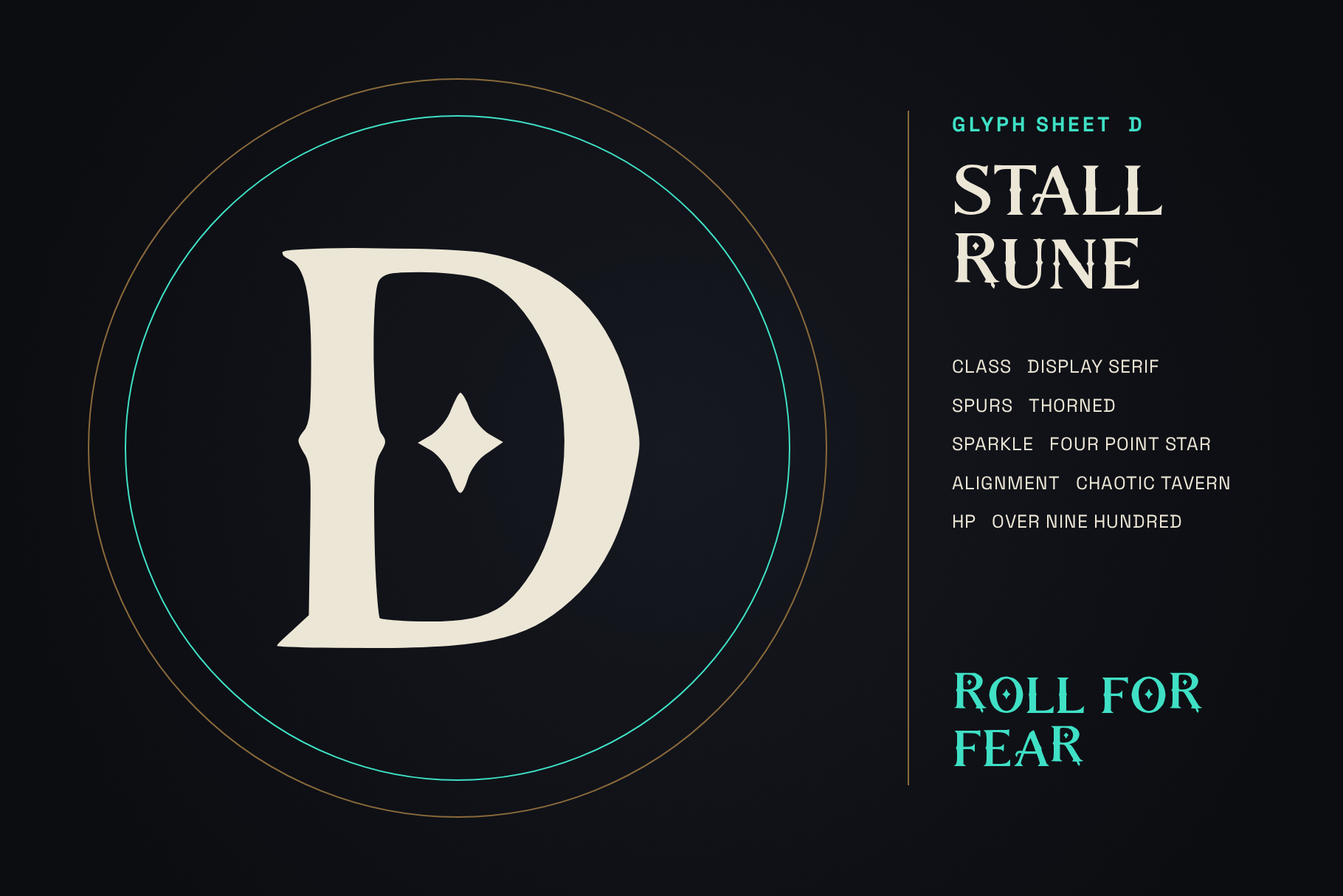 Stall Rune single oversized glyph showing the uneven hand-cut stroke edges