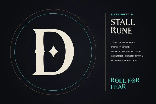 Stall Rune single oversized glyph showing the uneven hand-cut stroke edges