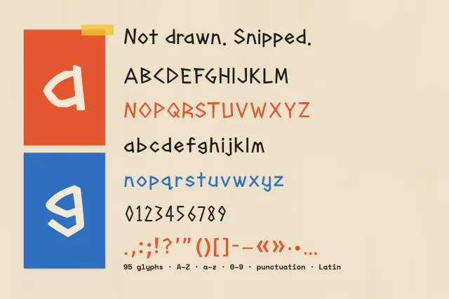 Mire Reed character set: uppercase, lowercase, numerals and punctuation
