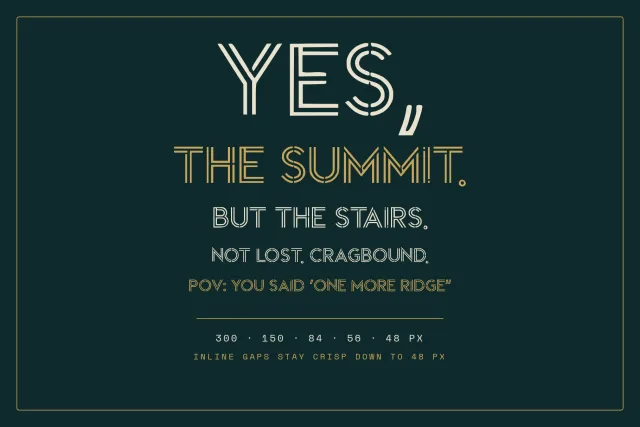 Cragbound Summit type scale from small to display sizes